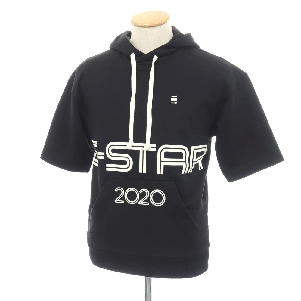 【新品】ジースターロウ G-STAR RAW コットンポリエステル 半袖 プルオーバー パーカー ブラック【サイズXXS】【 状態ランクN 】【 メンズ 】