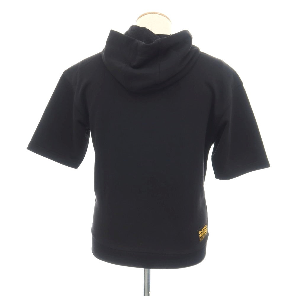 【新品】ジースターロウ G-STAR RAW コットンポリエステル 半袖 プルオーバー パーカー ブラック【サイズXXS】【 状態ランクN 】【 メンズ 】