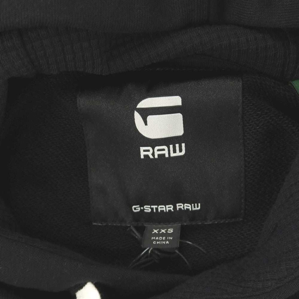 【新品】ジースターロウ G-STAR RAW コットンポリエステル 半袖 プルオーバー パーカー ブラック【サイズXXS】【 状態ランクN 】【 メンズ 】