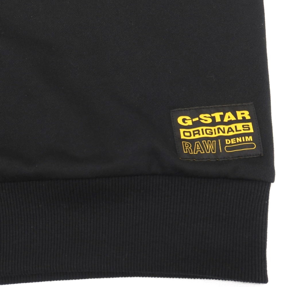【新品】ジースターロウ G-STAR RAW コットンポリエステル 半袖 プルオーバー パーカー ブラック【サイズXXS】【 状態ランクN 】【 メンズ 】