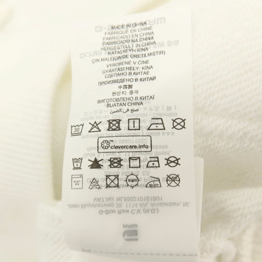 【新品アウトレット】ジースターロウ G-STAR RAW コットンポリエステル 半袖 プルオーバー パーカー ホワイト【サイズXXS】【 状態ランクN- 】【 メンズ 】