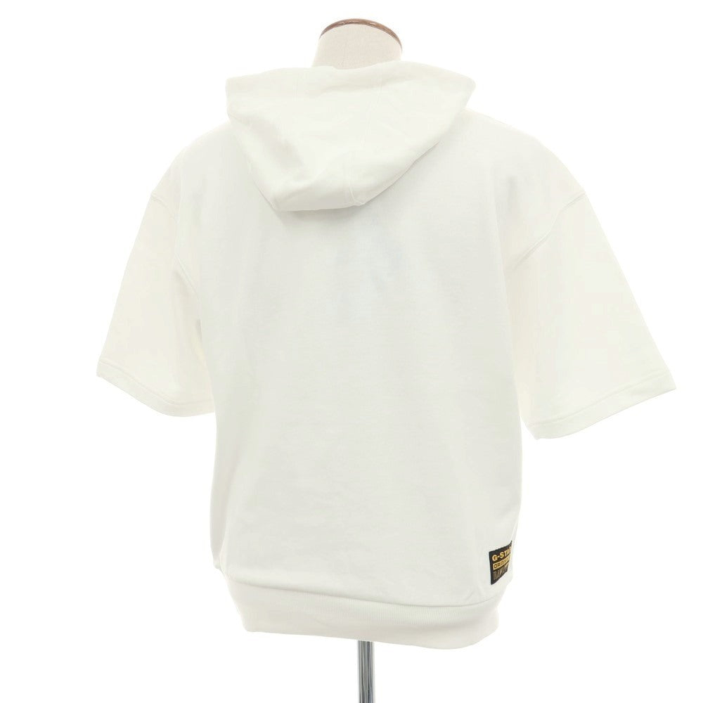 【新品アウトレット】ジースターロウ G-STAR RAW コットンポリエステル 半袖 プルオーバー パーカー ホワイト【サイズM】【 状態ランクN- 】【 メンズ 】