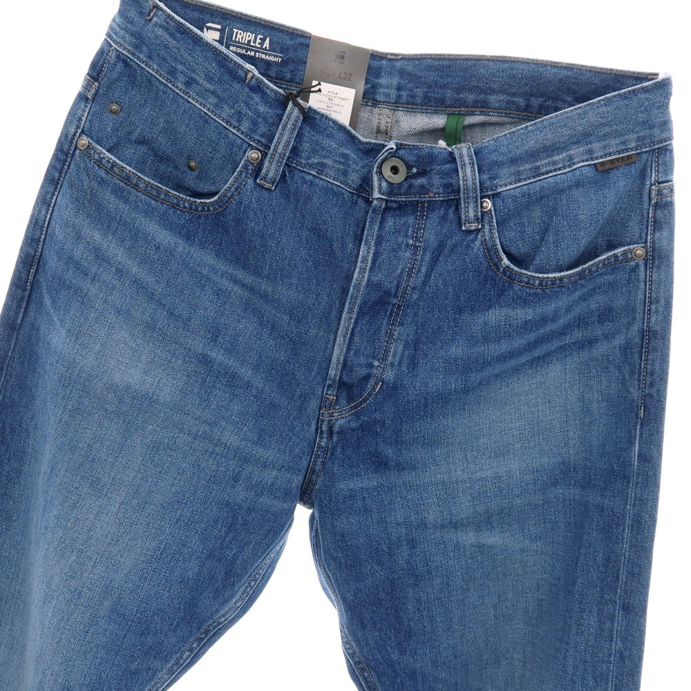 【新品アウトレット】ジースターロウ G-STAR RAW TRIPLE A REGULAR STRAIGHT コットン デニムパンツ ジーンズ ブルー【サイズ31/32】【 状態ランクN- 】【 メンズ 】