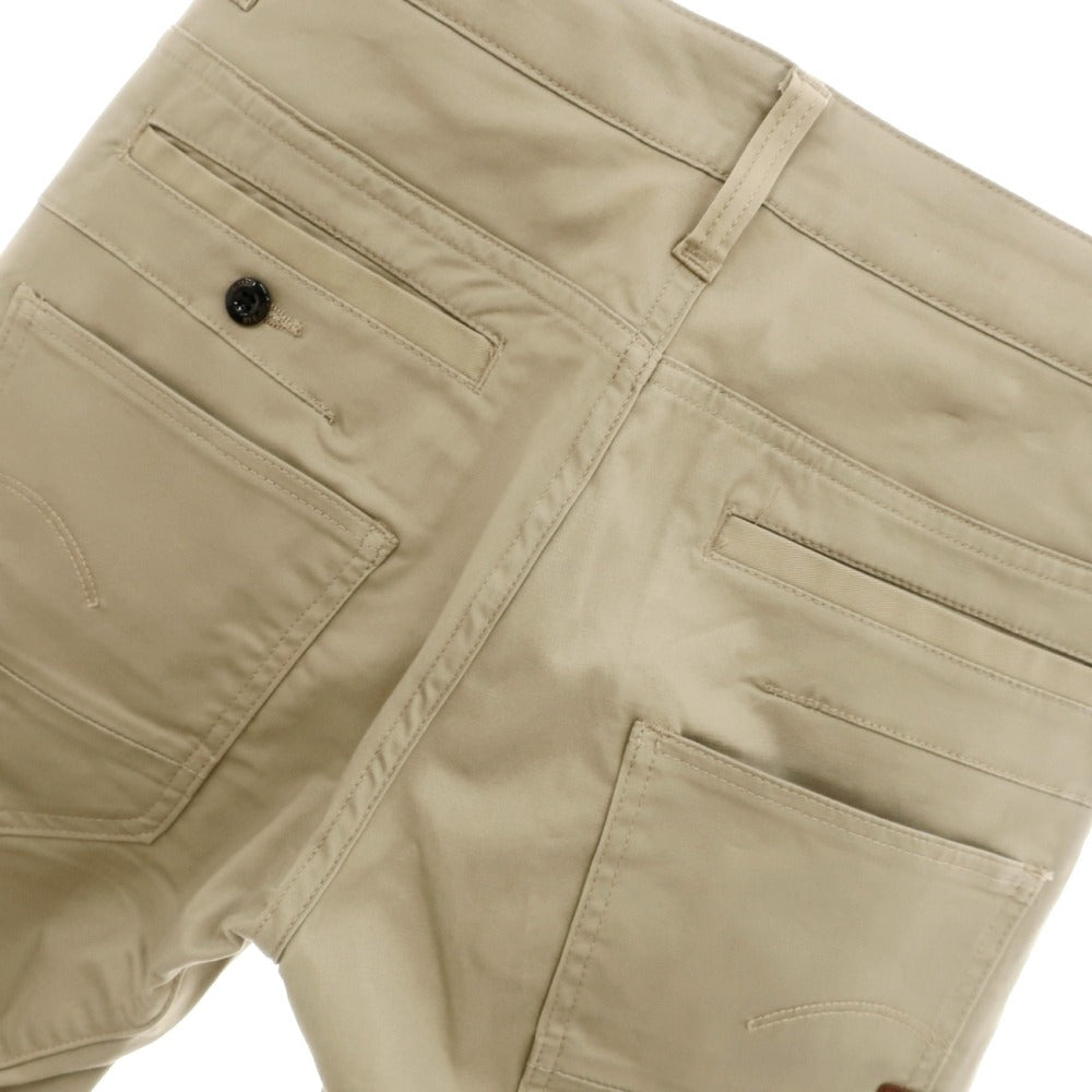 【新品アウトレット】ジースターロウ G-STAR RAW D-STAQ 3D STRAIGHT TAPERED ストレッチ コットン 5ポケットパンツ ベージュ【サイズ26/32】【 状態ランクN- 】【 メンズ 】
