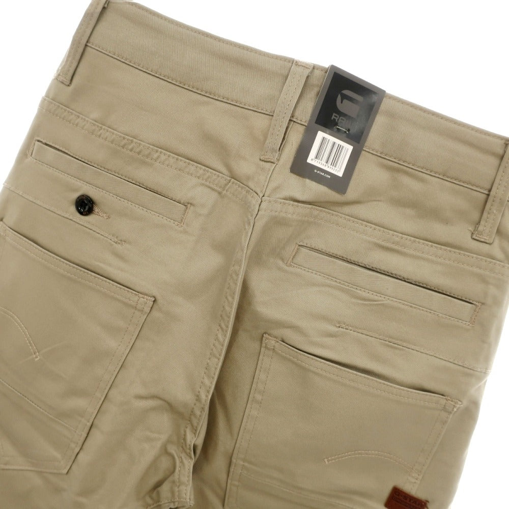 【新品アウトレット】ジースターロウ G-STAR RAW D-STAQ 3D STRAIGHT TAPERED ストレッチ コットン 5ポケットパンツ ベージュ【サイズ26/32】【 状態ランクN- 】【 メンズ 】