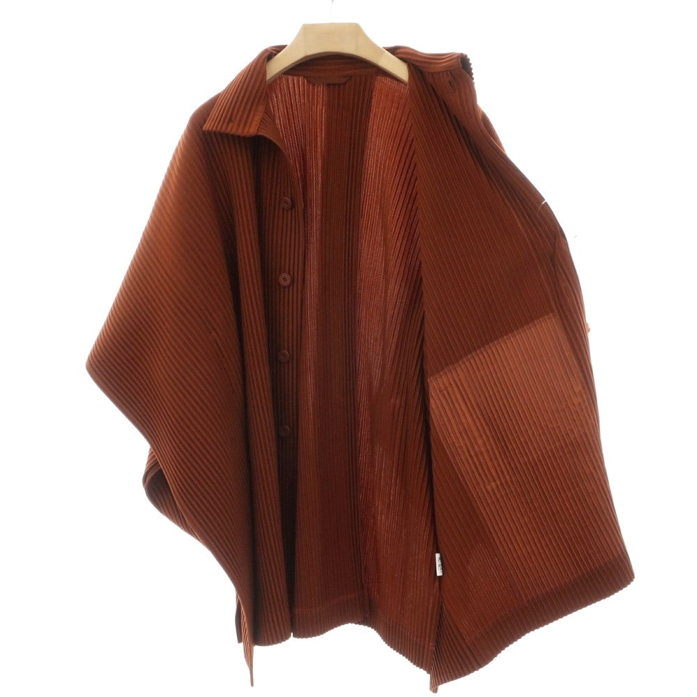 【中古】オム プリッセ イッセイミヤケ HOMME PLISSE ISSEY MIYAKE 2026年秋冬 プリーツ ジャージー ブルゾン ブラウン【サイズ表記なし(L位)】【 状態ランクA 】【 メンズ 】