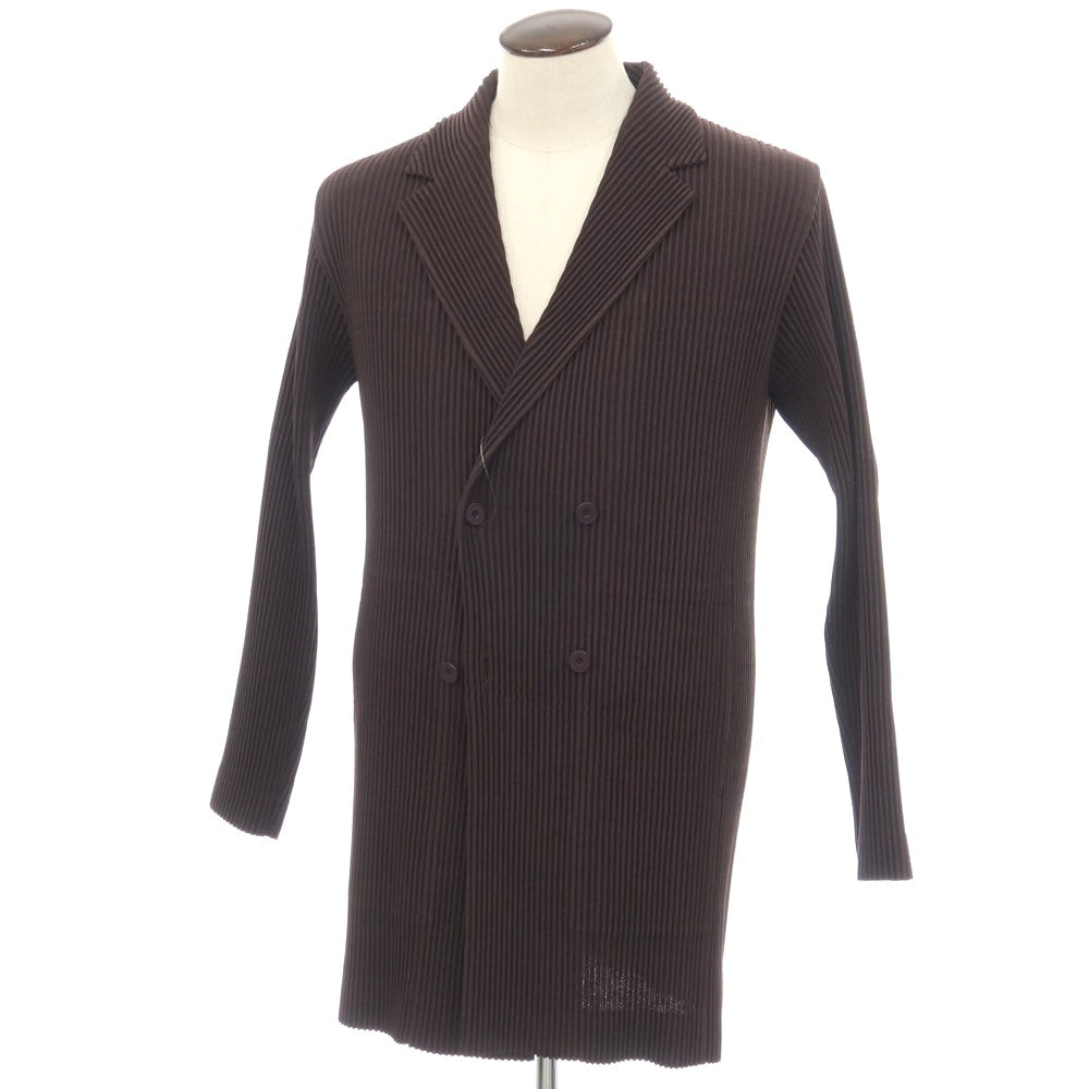 【中古】オム プリッセ イッセイミヤケ HOMME PLISSE ISSEY MIYAKE 2026年春夏 プリーツ ダブル4B ジャケット ダークブラウン【サイズ表記なし(L位)】【 状態ランクA 】【 メンズ 】