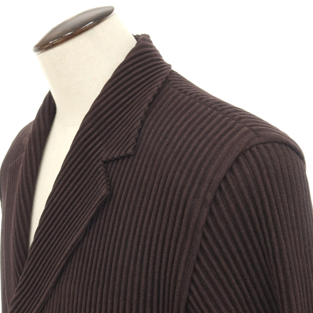 【中古】オム プリッセ イッセイミヤケ HOMME PLISSE ISSEY MIYAKE 2026年春夏 プリーツ ダブル4B ジャケット ダークブラウン【サイズ表記なし(L位)】【 状態ランクA 】【 メンズ 】