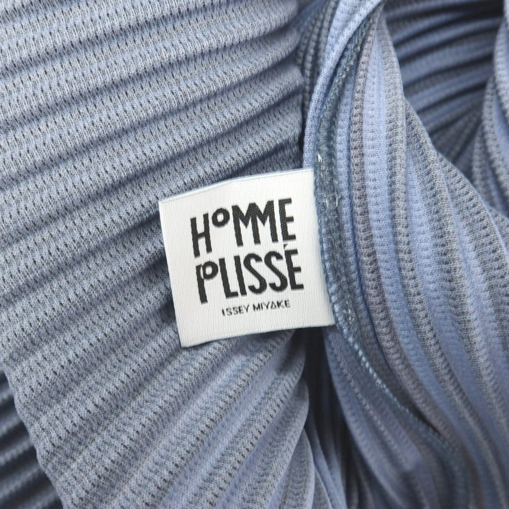 【中古】オム プリッセ イッセイミヤケ HOMME PLISSE ISSEY MIYAKE 2026年秋冬 プリーツ ロングシャツ ブラックxブルー【サイズ表記なし(L位)】【 状態ランクA 】【 メンズ 】
