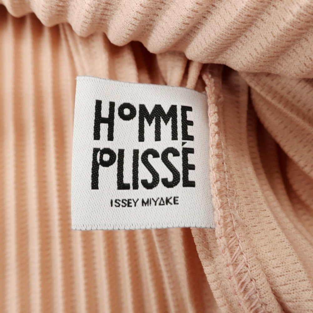 【中古】オム プリッセ イッセイミヤケ HOMME PLISSE ISSEY MIYAKE 2026年春夏 プリーツジャージー ダブルジップカットソー ライトサーモンピンク【サイズ表記なし(L位)】【 状態ランクB 】【 メンズ 】