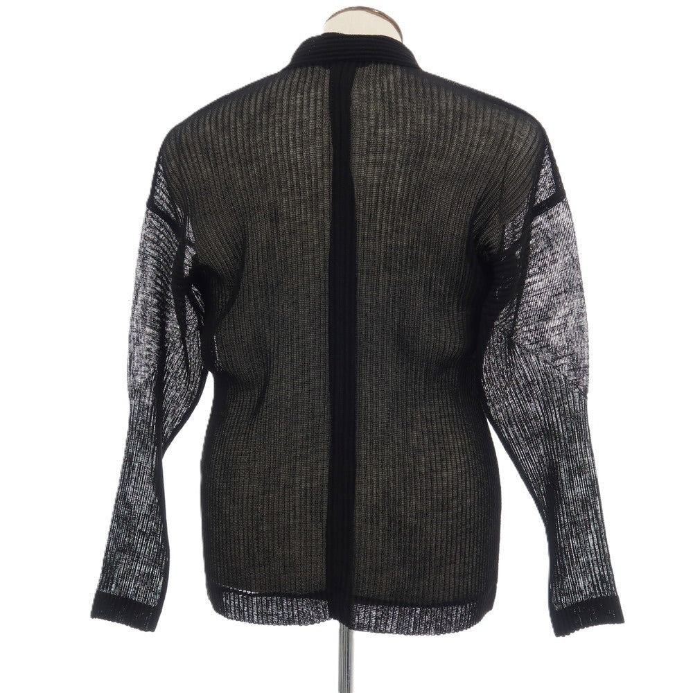 【中古】オム プリッセ イッセイミヤケ HOMME PLISSE ISSEY MIYAKE 2026年秋冬 メッシュ プリーツ オープンカラー カジュアルシャツ ブラック【サイズ表記なし(L位)】【 状態ランクA 】【 メンズ 】