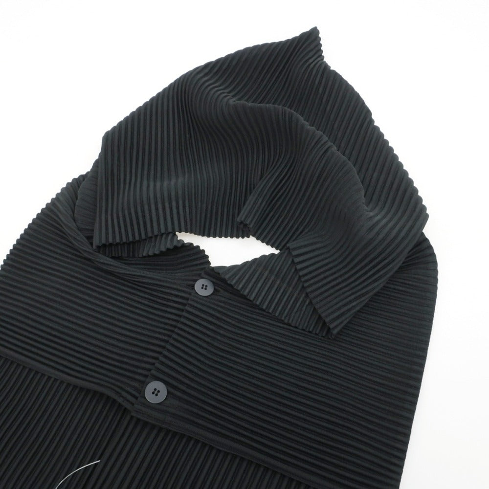 【中古】オム プリッセ イッセイミヤケ HOMME PLISSE ISSEY MIYAKE 2026年春夏 プリーツ フード付きベスト ブラック【サイズ表記なし(L位)】【 状態ランクA 】【 メンズ 】