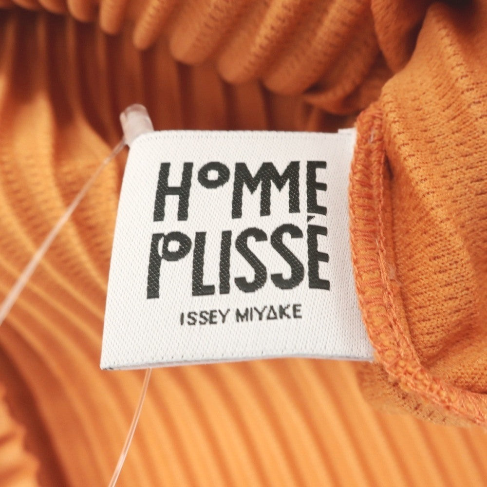 【中古】オム プリッセ イッセイミヤケ HOMME PLISSE ISSEY MIYAKE 2026年春夏 プリーツ加工 ハーフジップ プルオーバーカットソー オレンジ【サイズ表記なし(L位)】【 状態ランクA 】【 メンズ 】