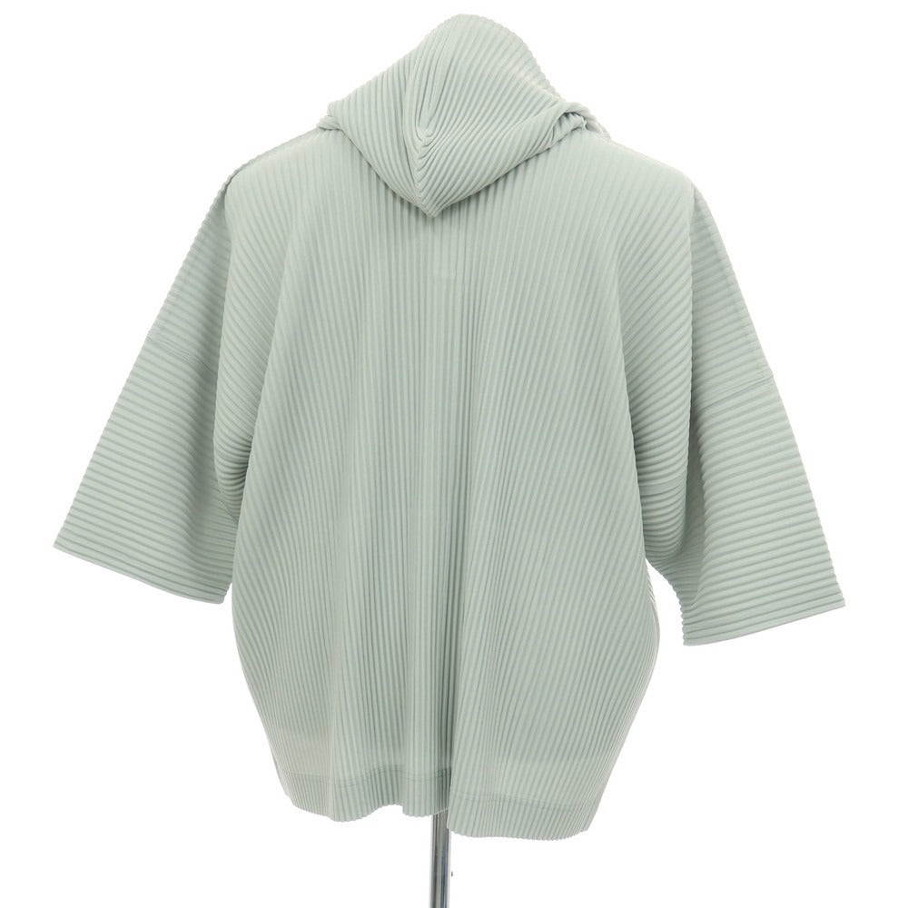 【中古】オム プリッセ イッセイミヤケ HOMME PLISSE ISSEY MIYAKE 2026年春夏 プリーツ 半袖 プルオーバー パーカー アイスグリーン【サイズ表記なし(L位)】【 状態ランクA 】【 メンズ 】