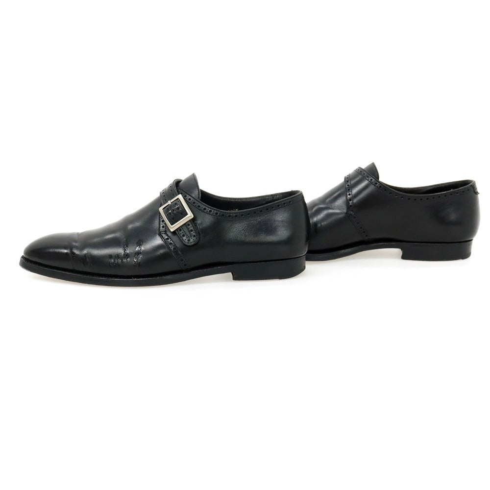 【中古】クロケットアンドジョーンズ CROCKETT&JONES ハンドグレード PRESCOT カーフ ドレスシューズ ブラック【サイズ8 1/2D】【 状態ランクD 】【 メンズ 】
