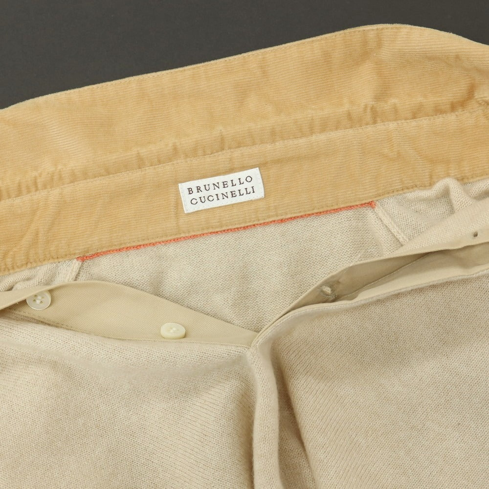 【中古】ブルネロクチネリ Brunello Cucinelli カシミヤ ボタンダウン 長袖 ポロニット ベージュ【サイズ48】【 状態ランクB 】【 メンズ 】
