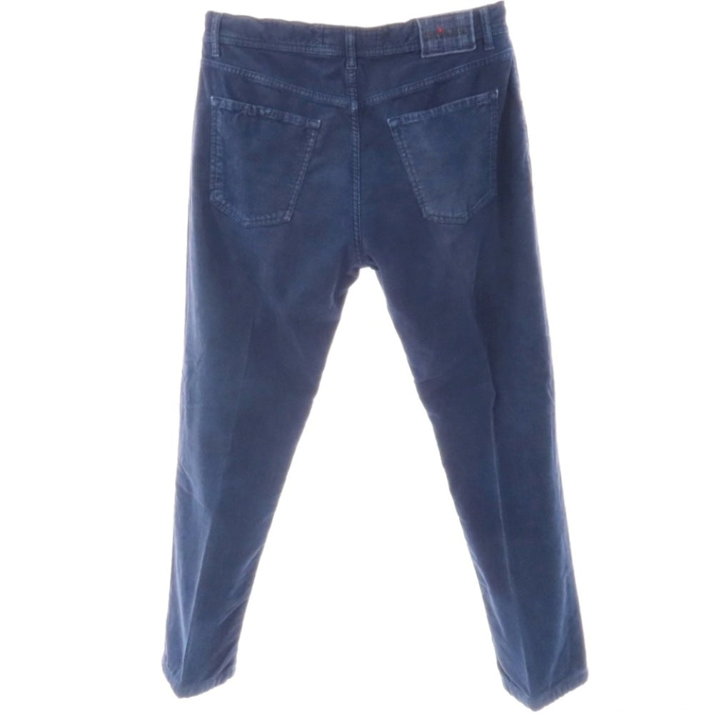 【中古】キートン Kiton ストレッチ コットン 細畝 コーデュロイパンツ ネイビー【サイズ32】【 状態ランクC 】【 メンズ 】