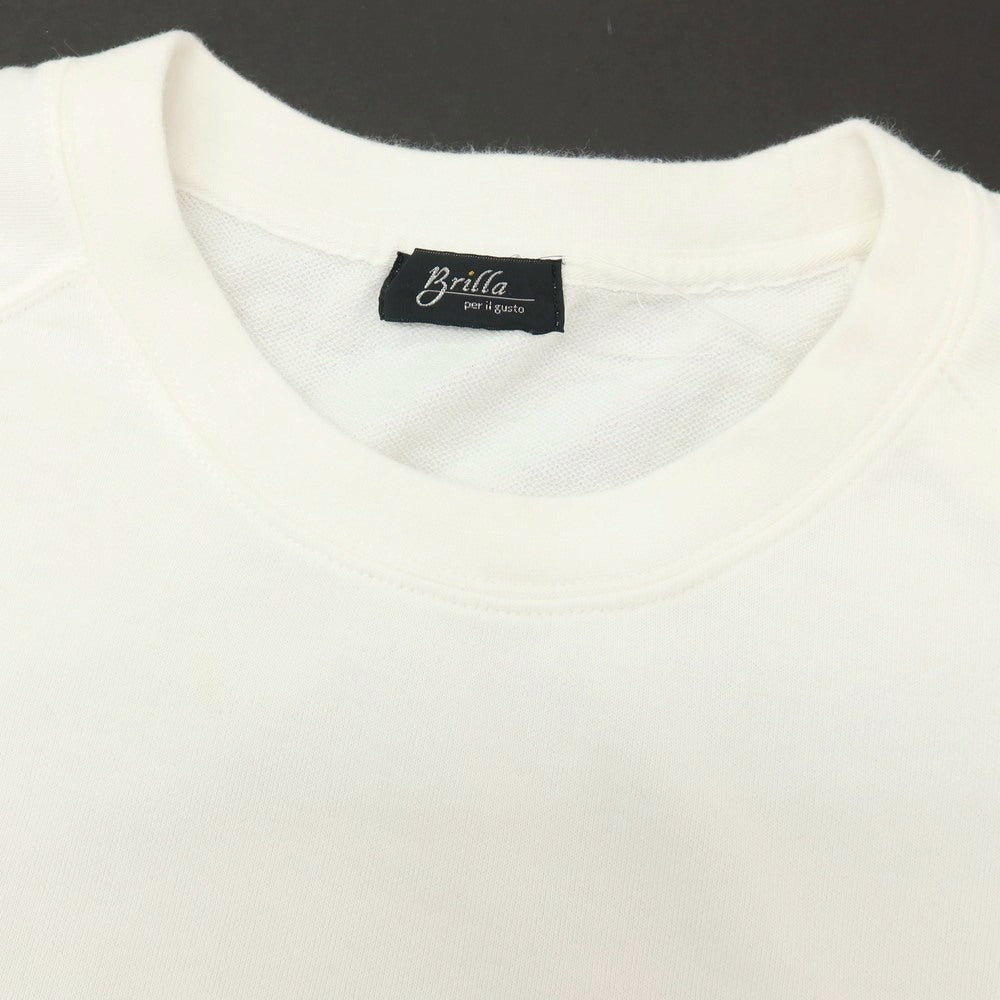 【中古】ブリッラ ペル イル グスト Brilla per il gusto コットン スウェット クルーネック 半袖Tシャツ ホワイト【サイズM】【 状態ランクB 】【 メンズ 】