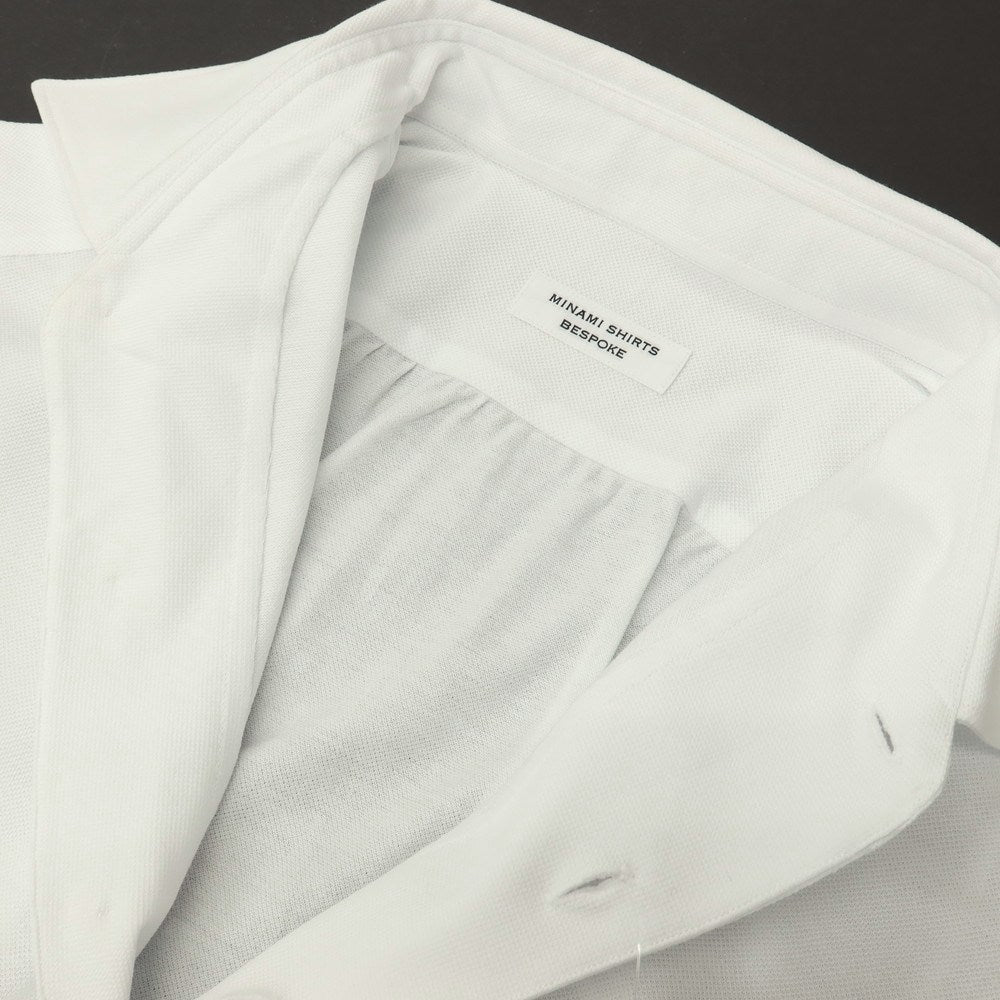 【中古】ミナミ シャツ MINAMI SHIRTS BESPOKE(フルオーダー) コットン 長袖ポロシャツ ホワイト【サイズ表記なし(M位)】【 状態ランクA 】【 メンズ 】