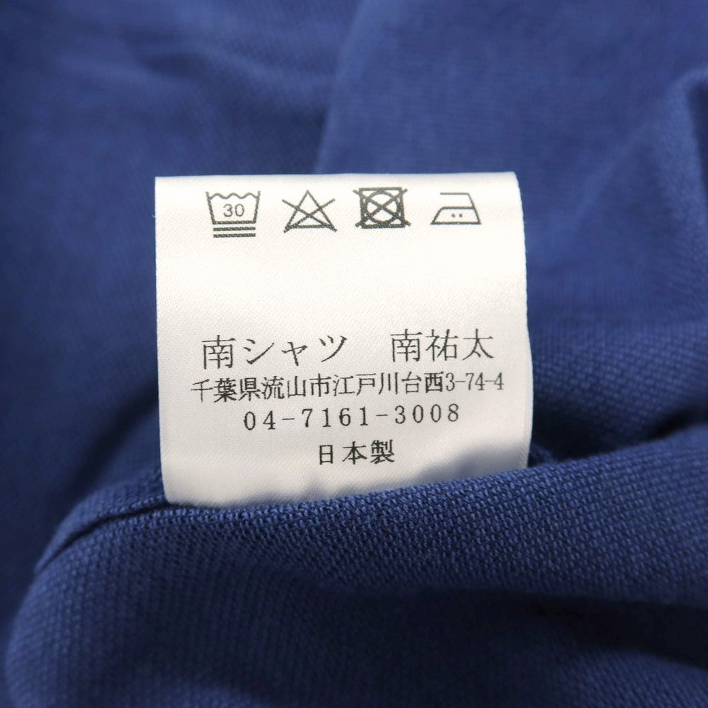 【中古】ミナミ シャツ MINAMI SHIRTS BESPOKE(フルオーダー) コットン 鹿の子 長袖ポロシャツ ダークブルー【サイズ表記なし(M位)】【 状態ランクB 】【 メンズ 】