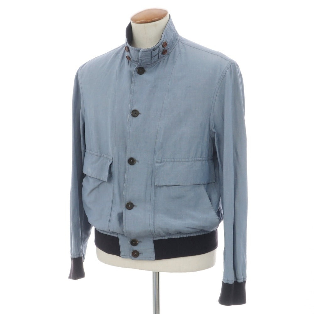 【中古】ルチアーノ バルベラ LUCIANO BARBERA シルクリネン スイングトップ ブルー【サイズ48】【 状態ランクC 】【 メンズ 】