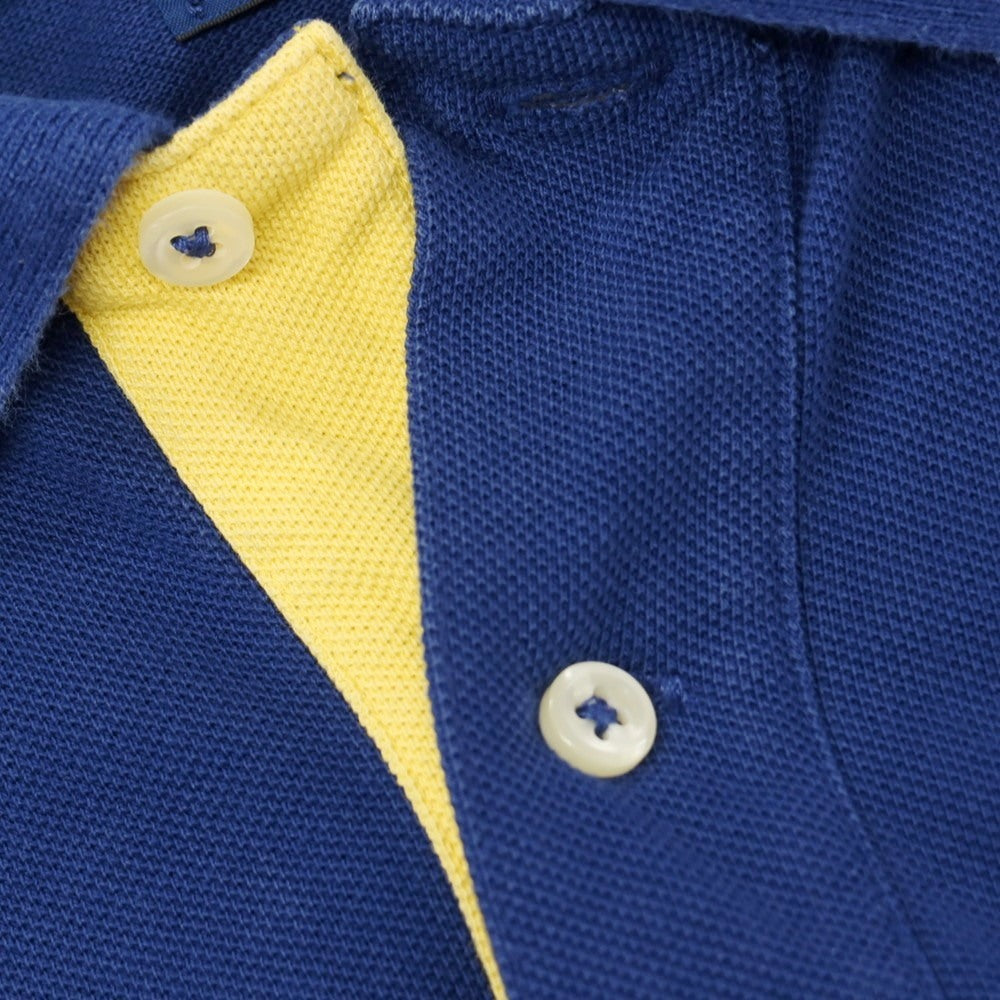 【中古】ポロ ラルフローレン Polo Ralph Lauren YACHT CLUB 鹿の子 半袖ポロシャツ ダークブルー【サイズM】【 状態ランクC 】【 メンズ 】