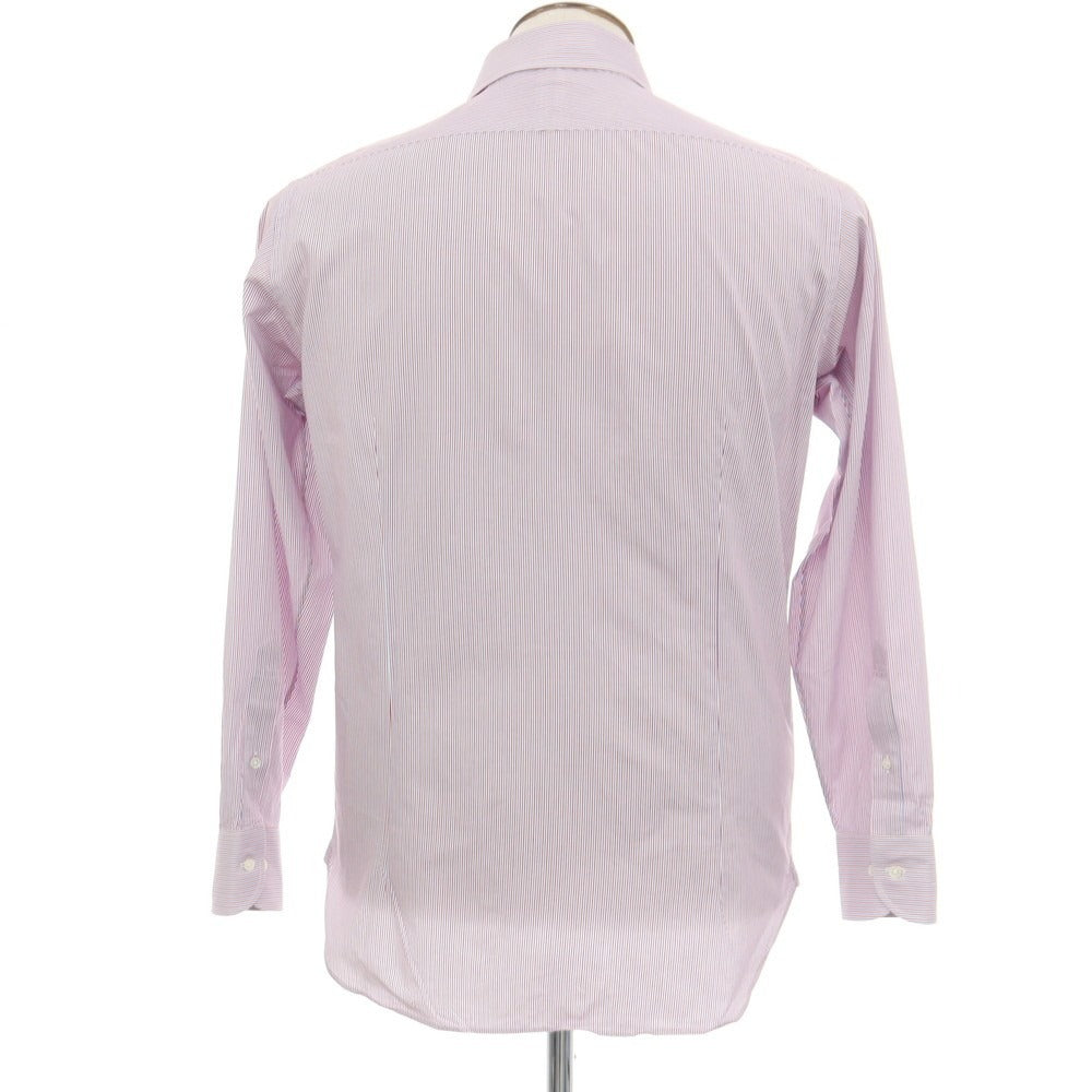【中古】アザブテーラー azabu tailor コットン ストライプ セミワイドカラー ドレスシャツ レッドxブルー【サイズ41】【 状態ランクB 】【 メンズ 】
