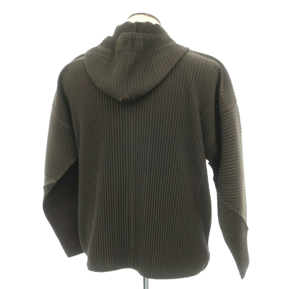 【中古】オム プリッセ イッセイミヤケ HOMME PLISSE ISSEY MIYAKE 2026年秋冬 プリーツ ダブルジップ パーカー グレイッシュオリーブ【サイズ表記なし(L位)】【 状態ランクA 】【 メンズ 】