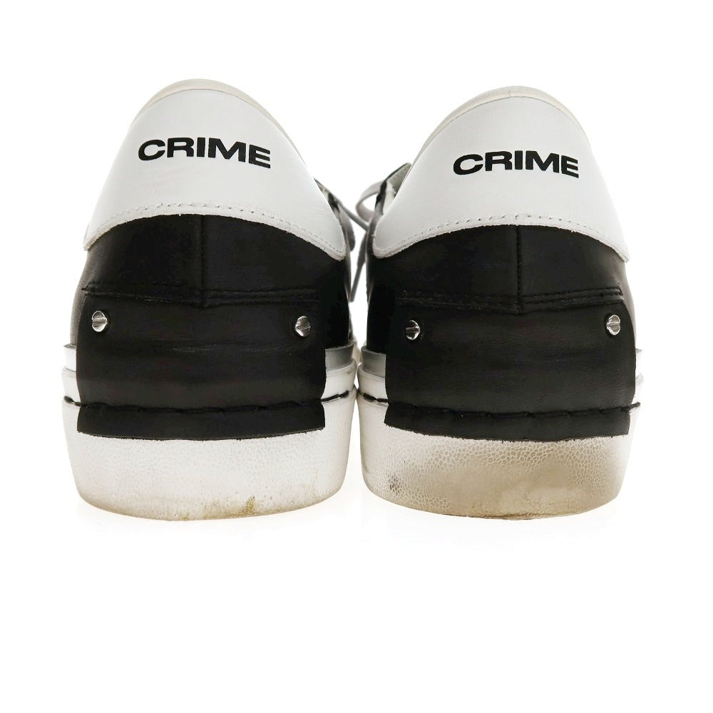 【中古】クライムロンドン CRIME LONDON レザー スニーカー ブラックxホワイト【サイズ42】【 状態ランクB 】【 メンズ 】