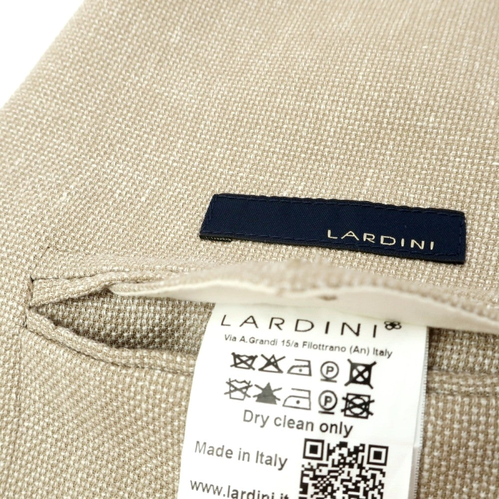 【中古】ラルディーニ LARDINI ウールリネンコットン ホップサック 3B テーラードジャケット ベージュxホワイト【サイズ52】【 状態ランクB 】【 メンズ 】