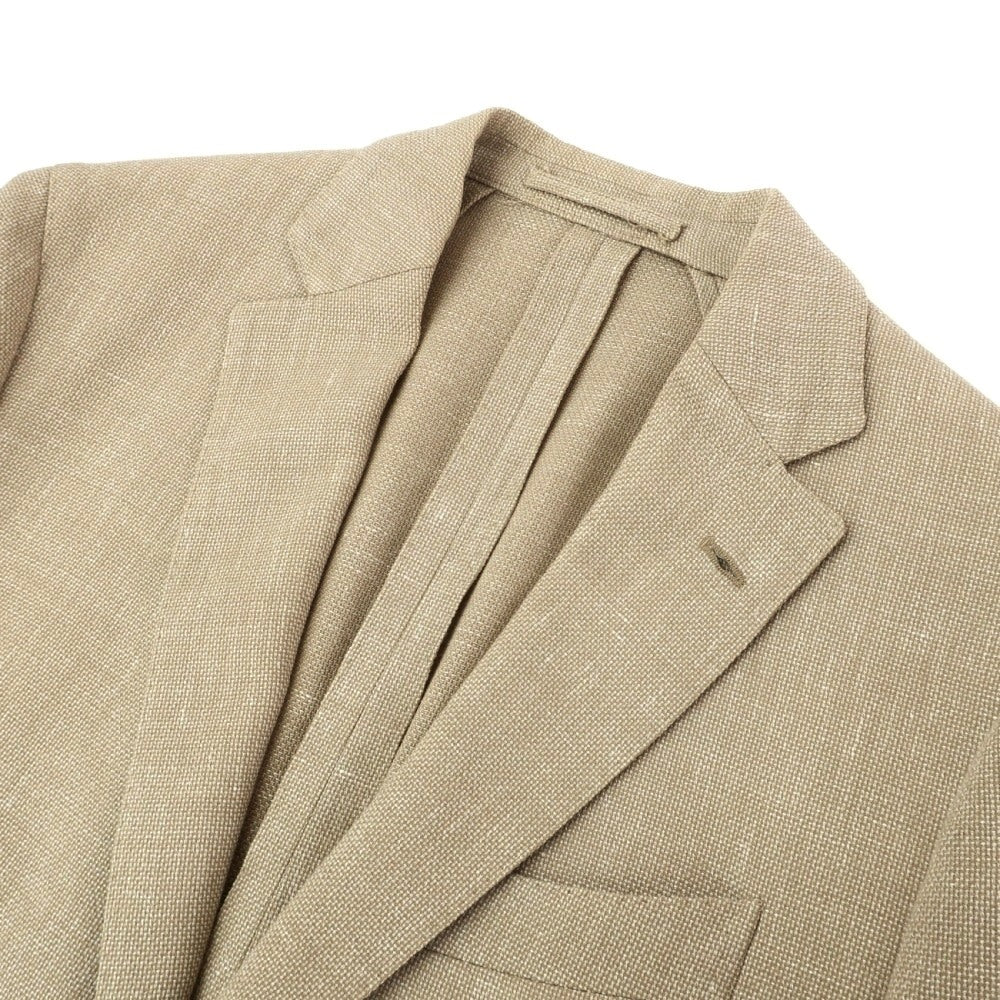 【中古】ラルディーニ LARDINI ウールリネンコットン ホップサック 3B テーラードジャケット ベージュxホワイト【サイズ52】【 状態ランクB 】【 メンズ 】