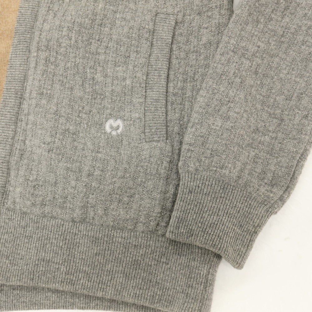 【中古】ミラショーン mila schon リバーシブル ウールカシミヤ ジップアップ ニットブルゾン グレーxダークベージュ【サイズ46】【 状態ランクB 】【 メンズ 】