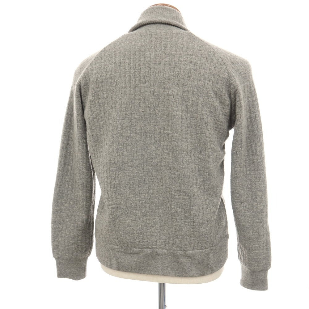 【中古】ミラショーン mila schon リバーシブル ウールカシミヤ ジップアップ ニットブルゾン グレーxダークベージュ【サイズ46】【 状態ランクB 】【 メンズ 】