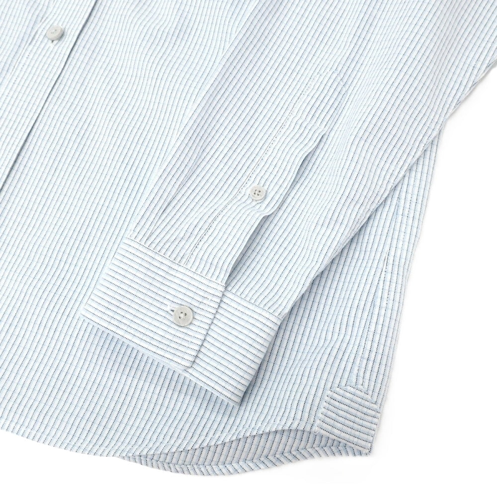 【中古】ラコステ LACOSTE コットンポリウレタン チェック ボタンダウン カジュアルシャツ ライトブルーxホワイト【サイズFR 40】【 状態ランクB 】【 メンズ 】