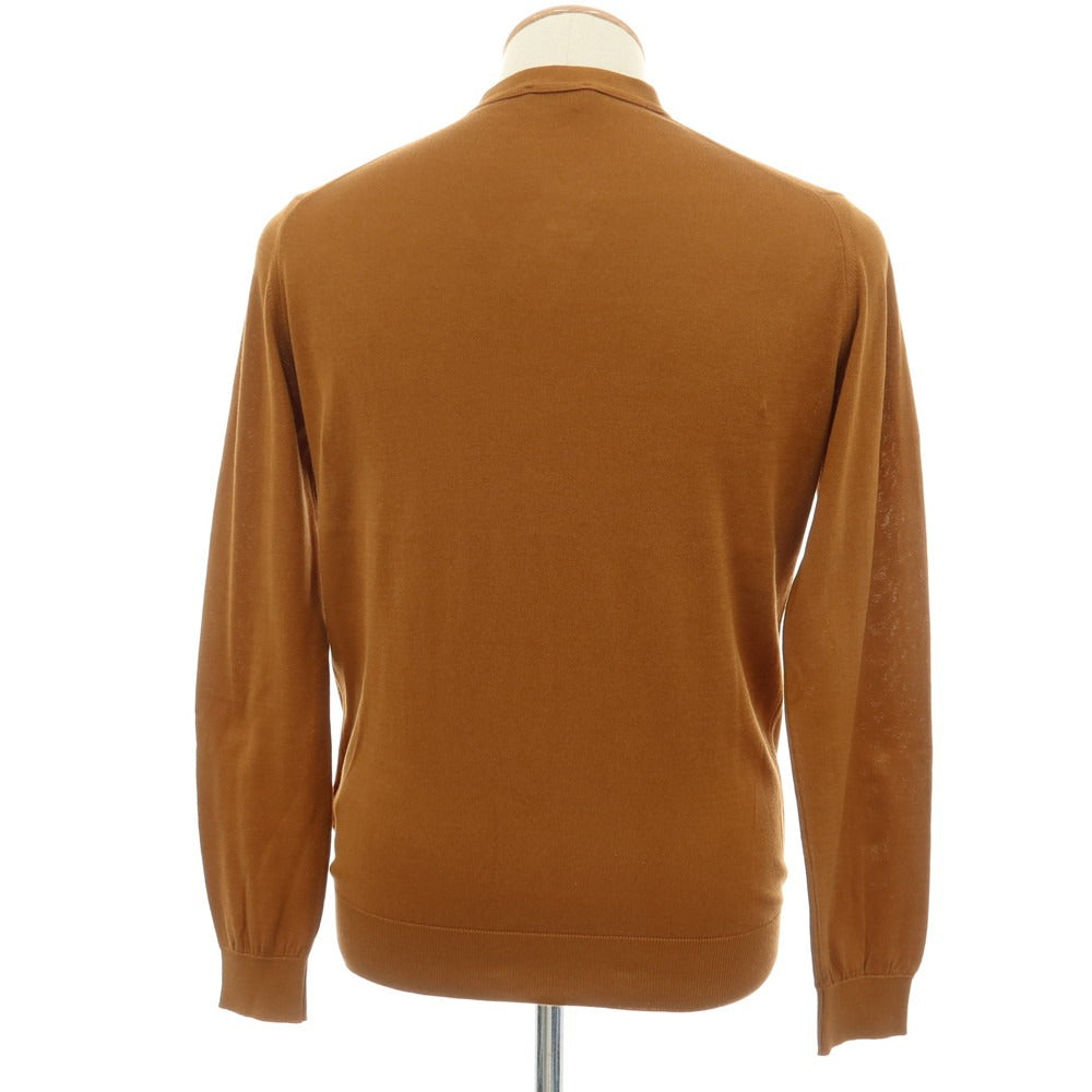 【中古】ジョンスメドレー JOHN SMEDLEY ハイゲージ シーアイランドコットン ニット カーディガン キャメルブラウン【サイズS】【 状態ランクB 】【 メンズ 】