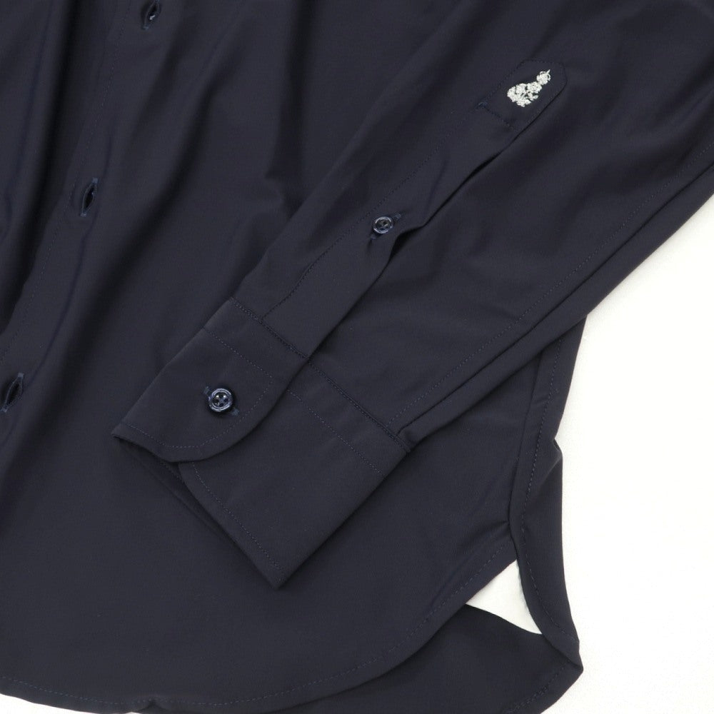 【中古】【未使用】ギローバー GUY ROVER ナイロンポリウレタン ジャージー カジュアルシャツ ネイビー【サイズXS】【 状態ランクS 】【 メンズ 】