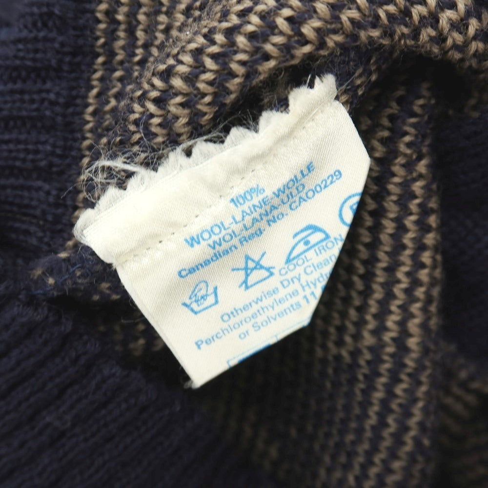 【中古】アクアスキュータム Aquascutum ミドルゲージ ウール アーガイル カーディガン アッシュブラウンxネイビー【サイズ38】【 状態ランクB 】【 メンズ 】