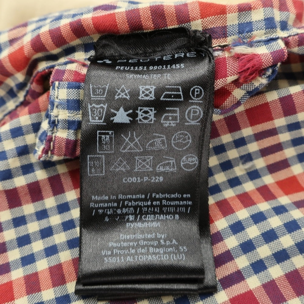 【中古】ピューテリー PEUTEREY コットンリネン シングル ライダースジャケット ジップアップブルゾン イエローベージュ【サイズS】【 状態ランクB 】【 メンズ 】