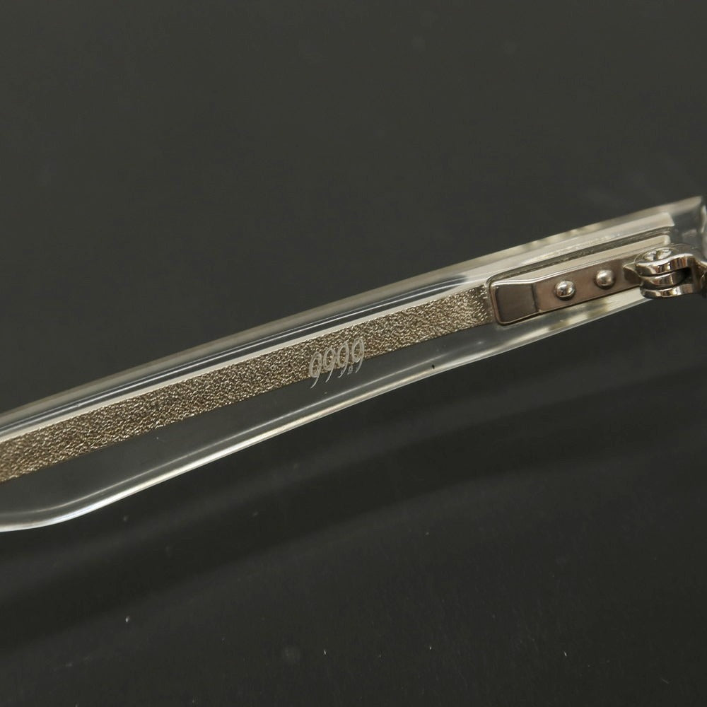 【中古】フォーナインズ 999.9 サーモントブロー メガネ クリアxシルバー【サイズ54□17_137】【 状態ランクC 】【 メンズ 】