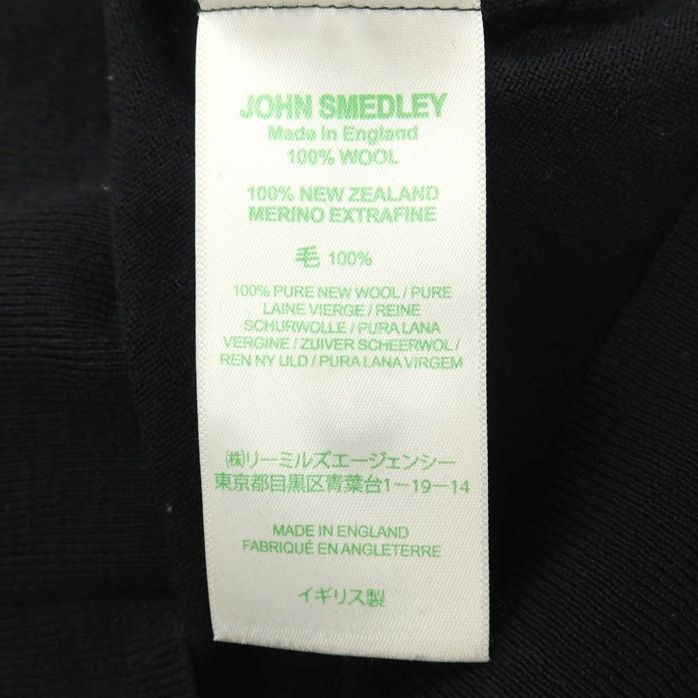 【中古】ジョンスメドレー JOHN SMEDLEY ハイゲージ ウール 長袖 ポロニット ブラック【サイズS】【 状態ランクC 】【 メンズ 】