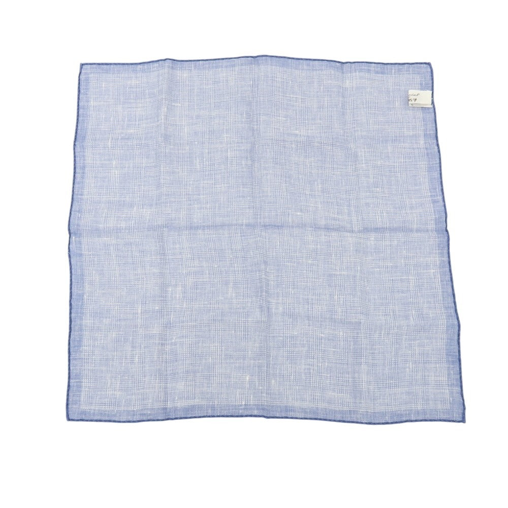 【中古】ペトロニウス PETRONIUS BEAMS F別注 リネン チェック プリント ポケットチーフ ブルーxホワイト【 状態ランクB 】【 メンズ 】