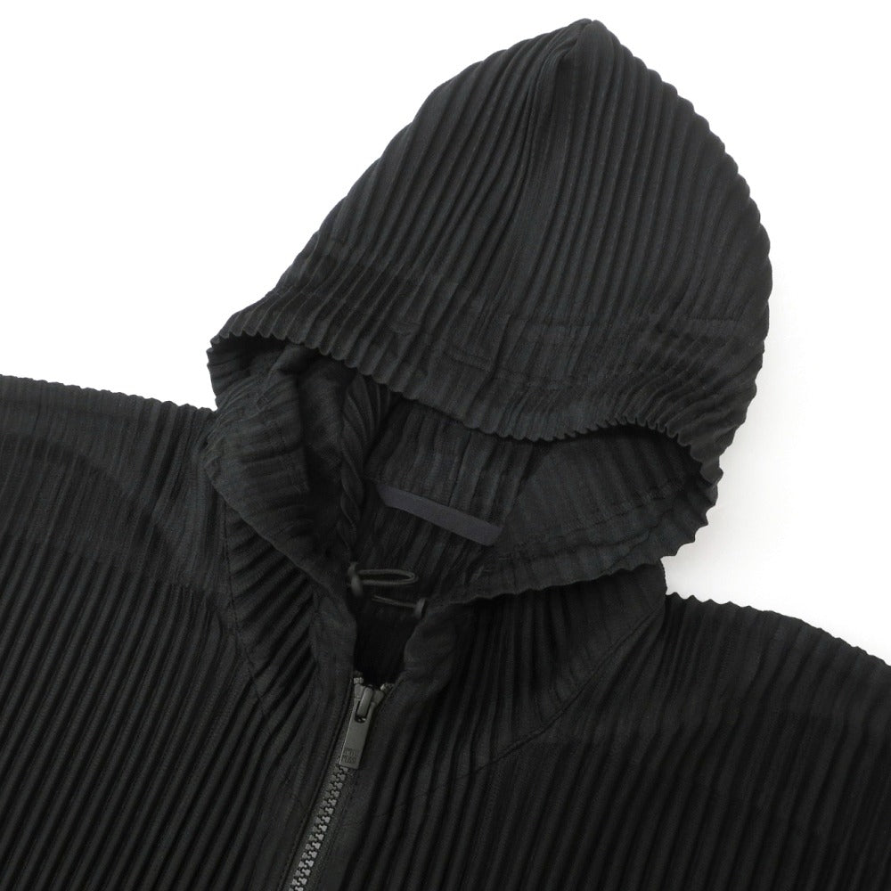 【中古】オム プリッセ イッセイミヤケ HOMME PLISSE ISSEY MIYAKE 2026年秋冬 プリーツ ダブルジップ パーカー ブラック【サイズ表記なし(L位)】【 状態ランクA 】【 メンズ 】