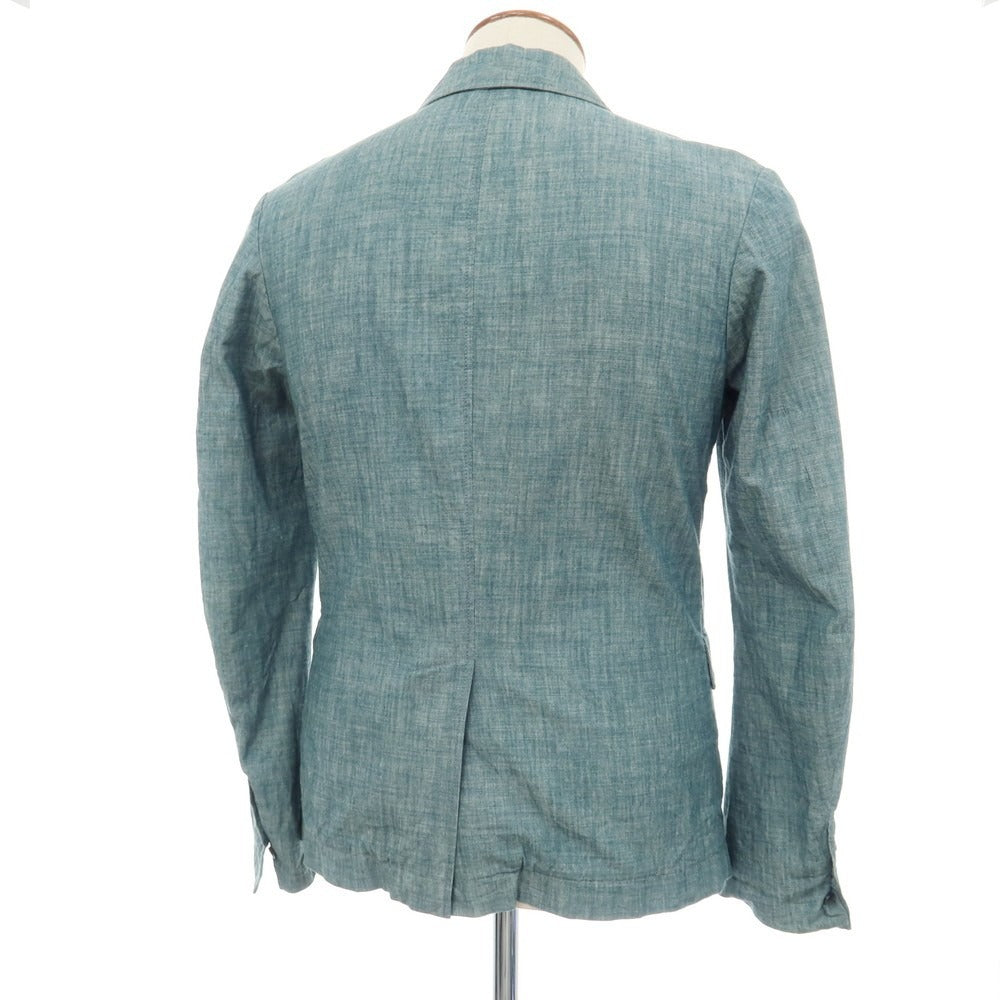 【中古】エムグリフォーニ M.GRIFONI コットン 2B カジュアルジャケット ブルー【サイズ46】【 状態ランクC 】【 メンズ 】