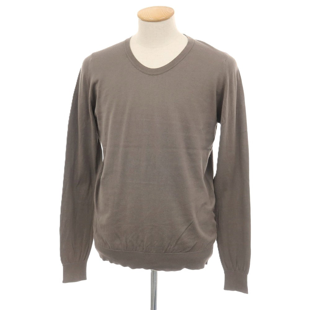 【中古】ジョンスメドレー JOHN SMEDLEY ハイゲージ シーアイランドコットン クルーネック プルオーバーニット トープグレー系【サイズS】【 状態ランクD 】【 メンズ 】