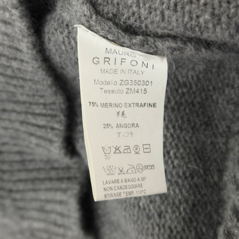 【中古】マウログリフォーニ Mauro Grifoni ウールアンゴラ カーディガン グレー【サイズ44】【 状態ランクB 】【 メンズ 】