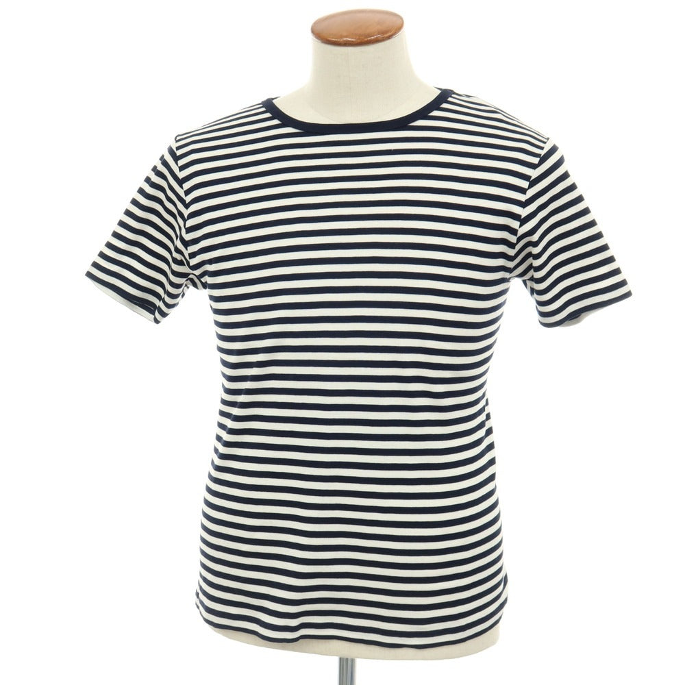 【中古】ルトロワ Letroyes コットン ボーダー クルーネック 半袖Tシャツ ネイビーxホワイト【サイズM】【 状態ランクB 】【 メンズ 】