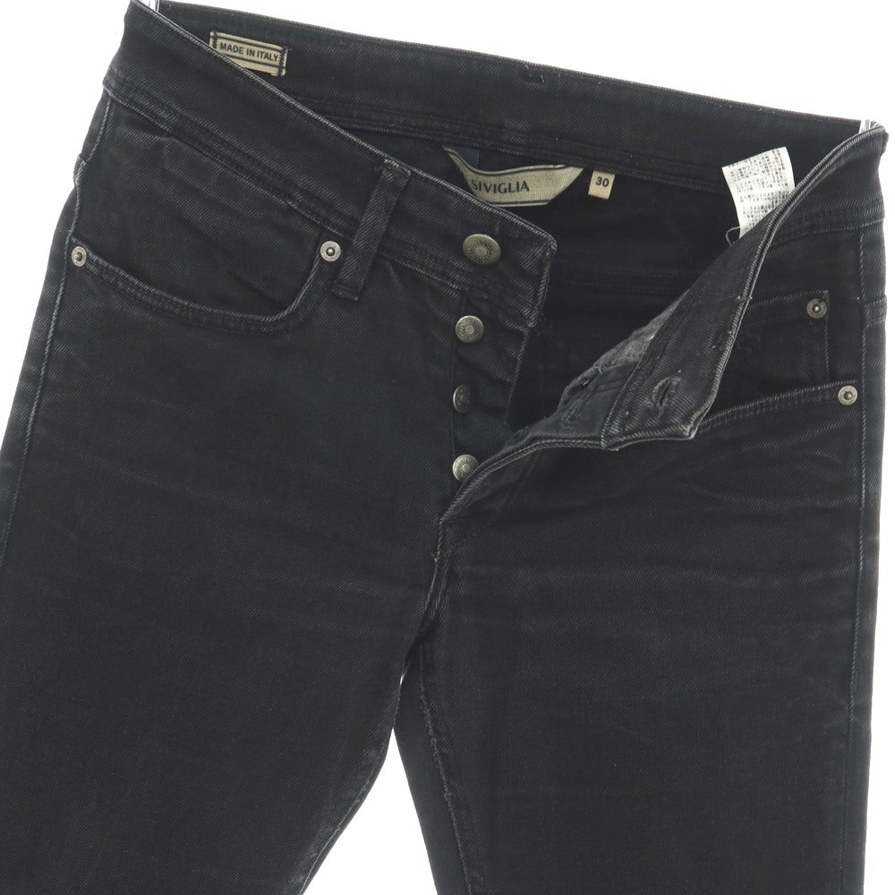 【中古】シビリア SIVIGLIA ストレッチ コットン デニムパンツ ジーンズ ブラック【サイズ30】【 状態ランクC 】【 メンズ 】