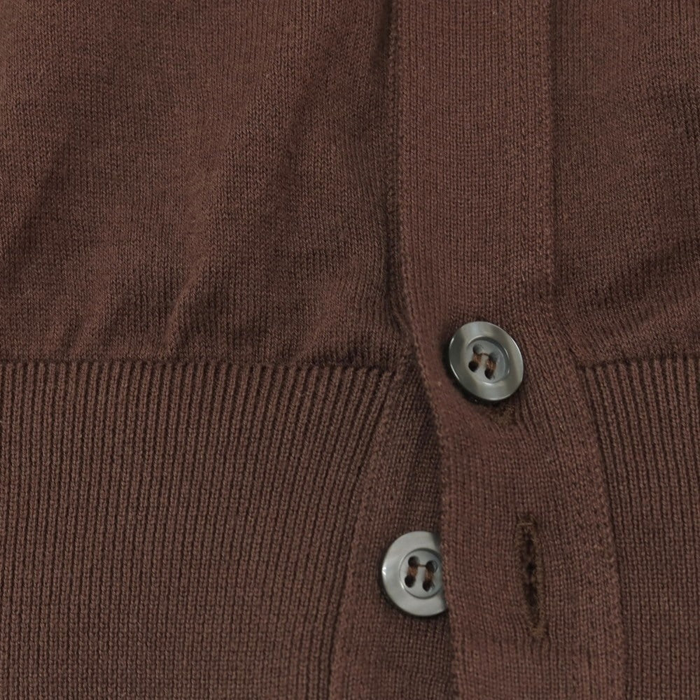 【中古】ジョンスメドレー JOHN SMEDLEY ハイゲージ シーアイランドコットン ニット カーディガン ブラウン【サイズM】【 状態ランクC 】【 メンズ 】