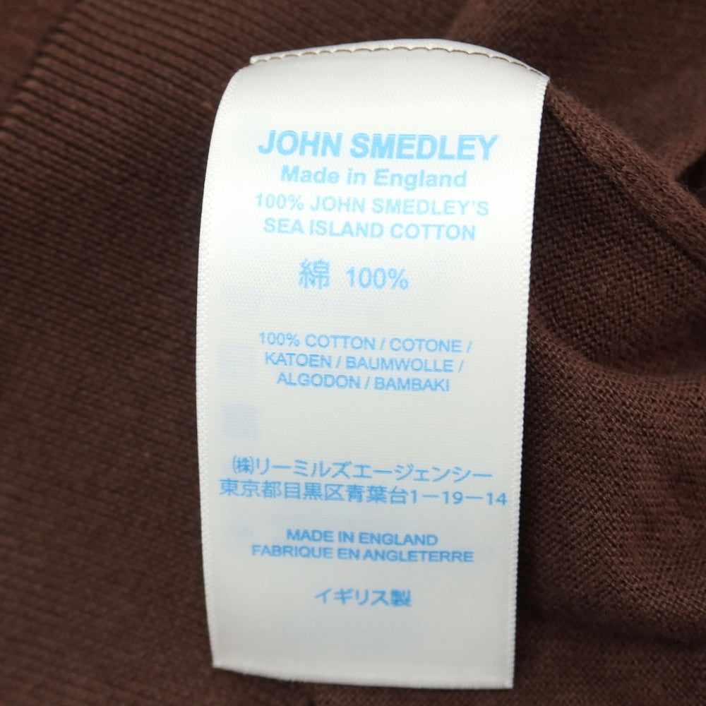【中古】ジョンスメドレー JOHN SMEDLEY ハイゲージ シーアイランドコットン ニット カーディガン ブラウン【サイズM】【 状態ランクC 】【 メンズ 】