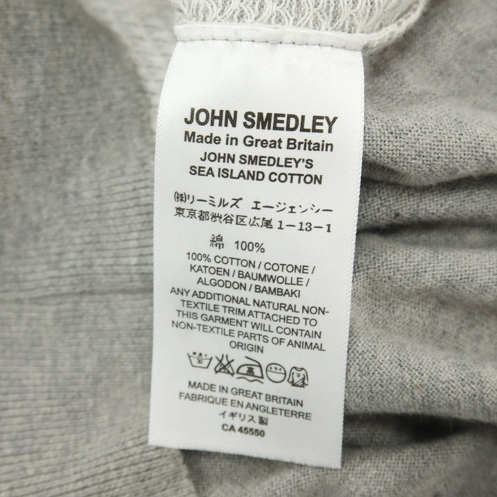 【中古】ジョンスメドレー JOHN SMEDLEY ハイゲージ シーアイランドコットン 半袖 ポロニット グレーxホワイト【サイズS】【 状態ランクB 】【 メンズ 】